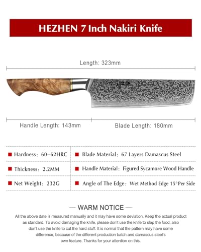 7 inch Nakiri Knife Japanese High Carbon Steel