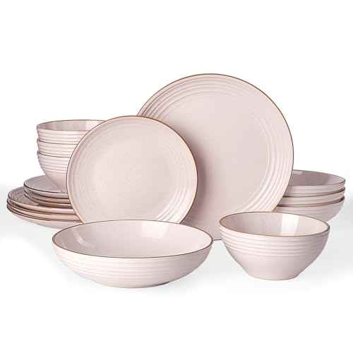 Jupiter Stoneware Dinnerware Sets with Pasta Bowls (16 Count)