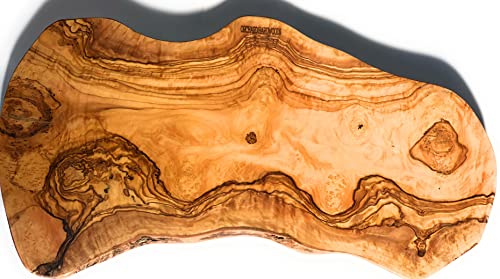 24" Rustic Handmade Bark Edge Olive Wood Charcuterie Board Extra Large by Orchard Hardwoods