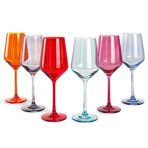 Colored Wine Glass Set (6 Count)