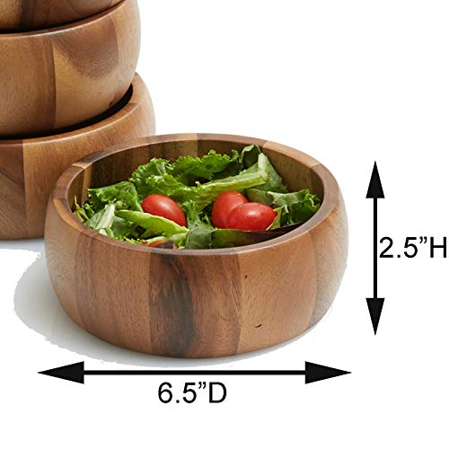 Woodard & Charles Acacia Wood Large Ind. Salad Bowls (Acacia Wood Individual Bowls-*Pack of 24 Bowls*)