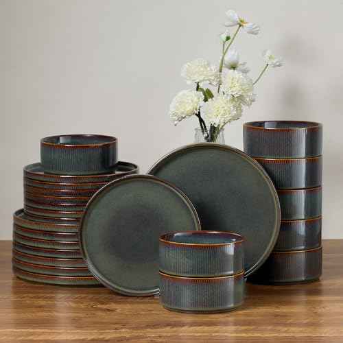24 Piece Stoneware Dinnerware Sets