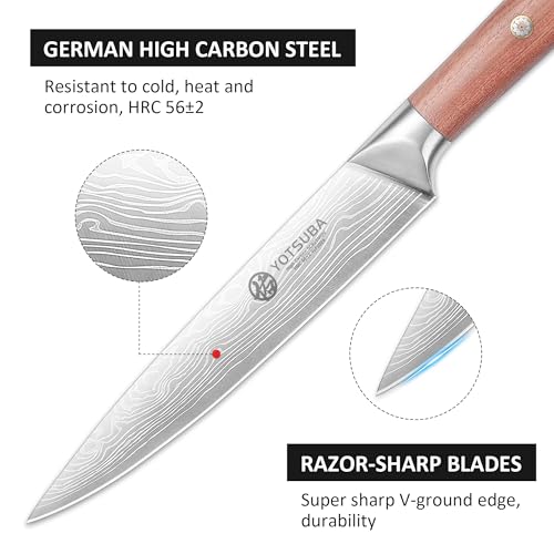 Japanese Carving Knife and Fork Set with Ergonomic Rosewood Handle (2 Count)