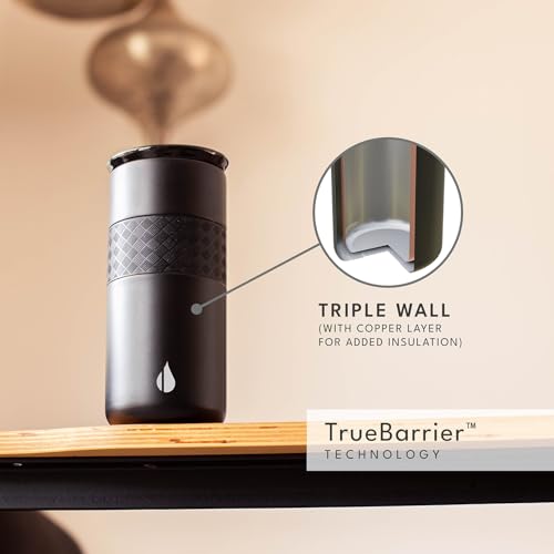 Artisan 16oz Inner Ceramic Coating Tumbler Triple Wall Coffee Mug (16 Ounces / Black (Ceramic Coating))