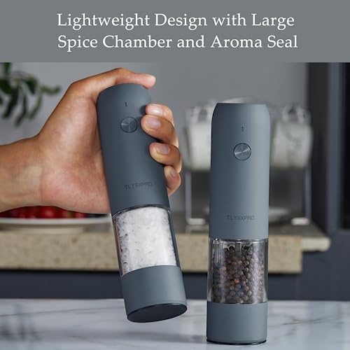 Electric Salt and Pepper Grinder Set (Greige&Buttercream)