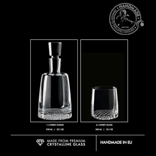 Whisky Set Decanter 32.1 oz & 6 × 10.1 oz Glasses