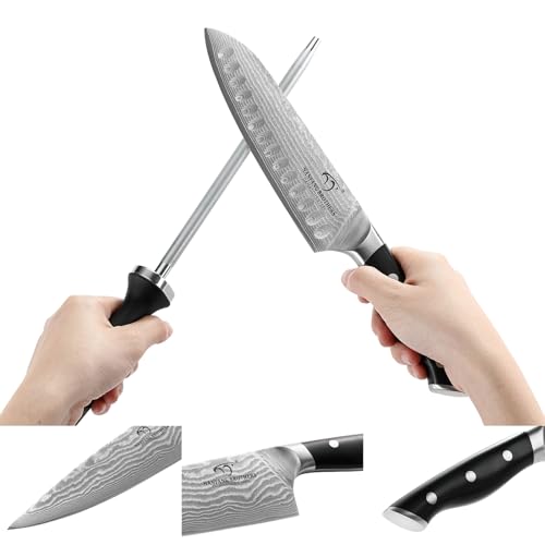 15PCS Damascus Japanese Knife Set with Block