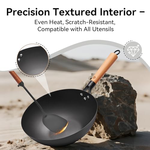 11.8" High Purity Iron Wok Pan (11.8 Inch Flat Bottom)