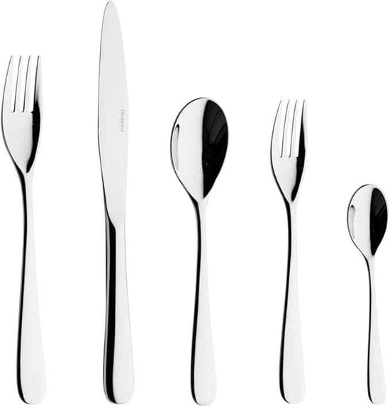 Degrenne Luxury French Cutlery Set - 20 Piece Silverware Set for 4, Includes Forks, Spoons & Knives, Stainless Steel Flatware, Dishwasher Safe, Aquatic Mirror Collection