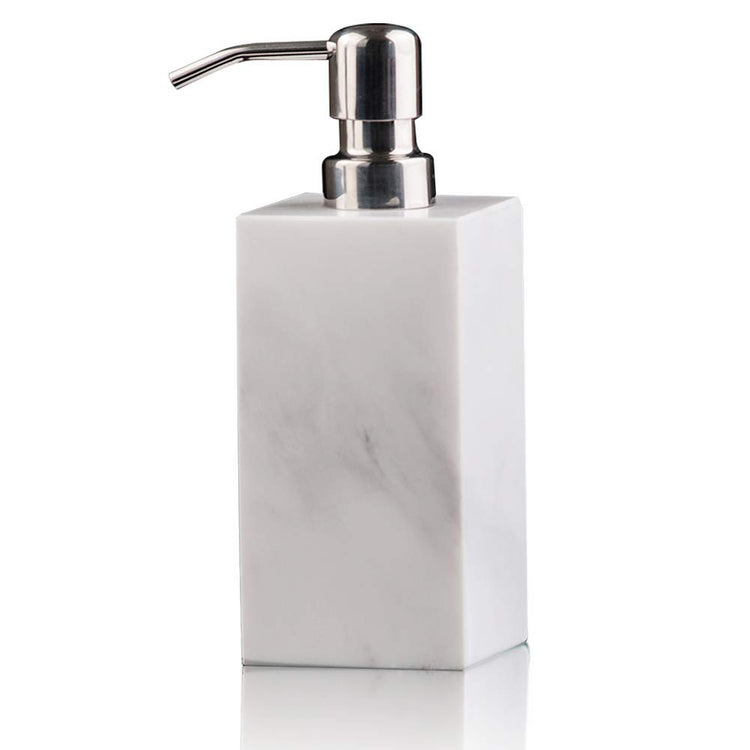 Hand Liquid&Lotion Soap Dispenser Pump Bottle Natural Marble for Kitchen Bathroom Countertop Laundry Room Holds Dish Soap Shampoo Laundry Liquid Shower Gel