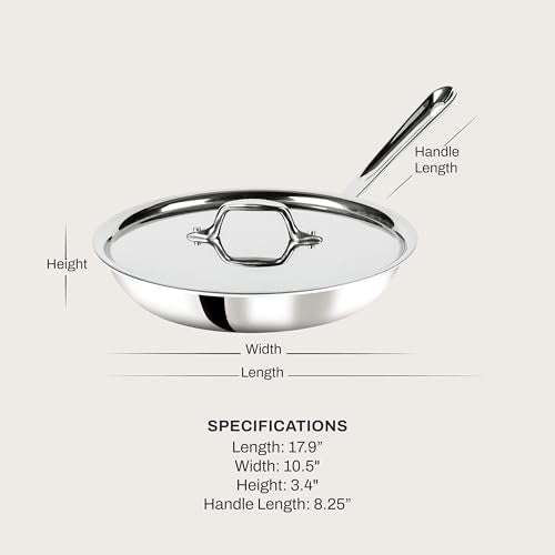 D3® Stainless Steel 10 inch Frying Pan Covered