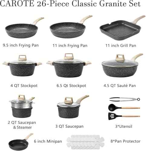 26pcs Nonstick Pots and Pans Set