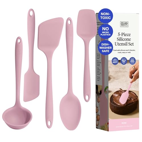 5 Piece Silicone Kitchen Utensils Set (Rose / 5 - Piece Set)