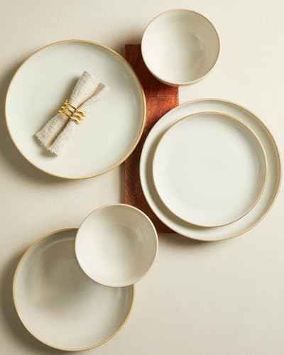 24 Piece Double Bowl Dinnerware Sets with Pasta Bowls