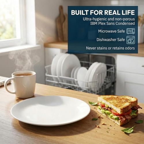 Vitrelle 6 Piece Salad Plates Set Triple Layer Glass and Chip Resistant (6PC 8.5" Salad Plates)