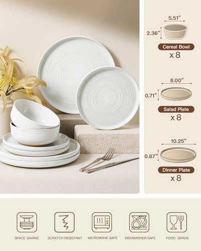 Stoneware Dinnerware Sets for 8 (White)
