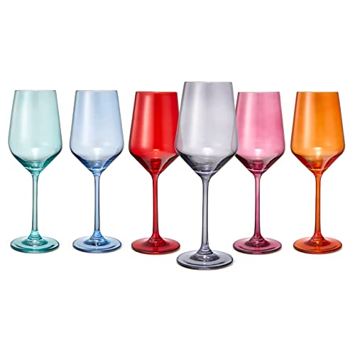 Colored Wine Glass Set (6 Count)