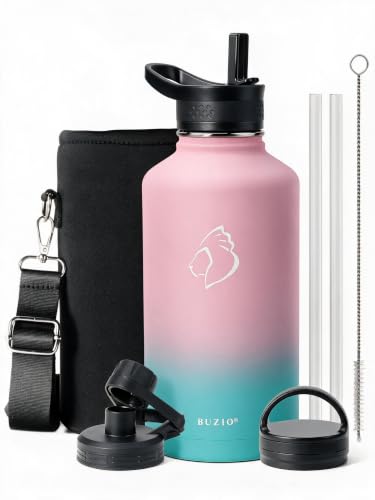 Half Gallon Water Jug Insulated Stainless Steel (64 Ounces / Bubble Gum)