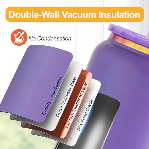 Stainless Steel Cups with Lids and Straws (Matte-Colored)