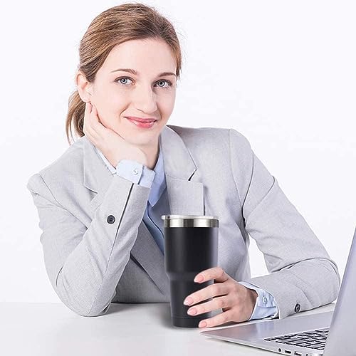 30oz Stainless Steel Travel Mug with Lid (Black / 16 Count (Pack of 1))