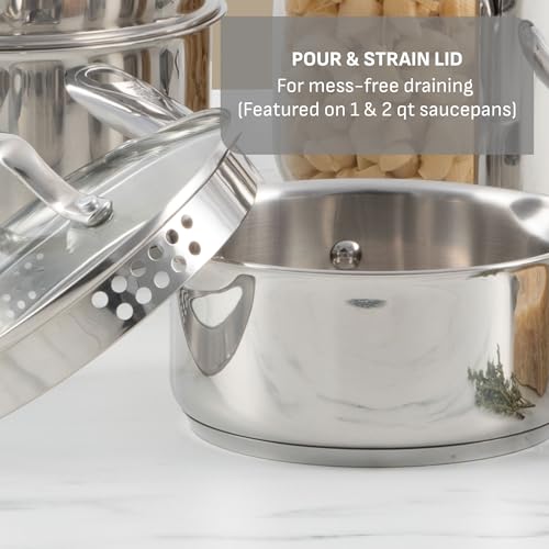 Gourmet 15 Piece Stainless Steel Pots and Pans Set