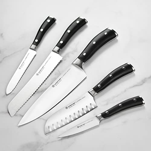 Wusthof Classic Ikon 7 Piece Slim Knife Set with Acacia Block (7 Count)