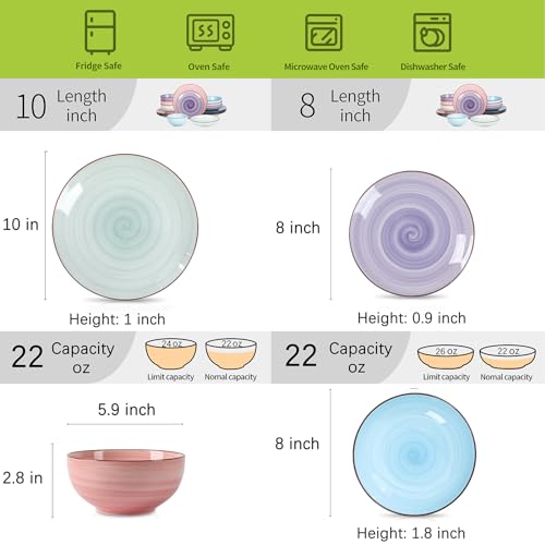 Ceramic 16 Pieces Dinnerware Set (Gradient Color / 16 Pieces)