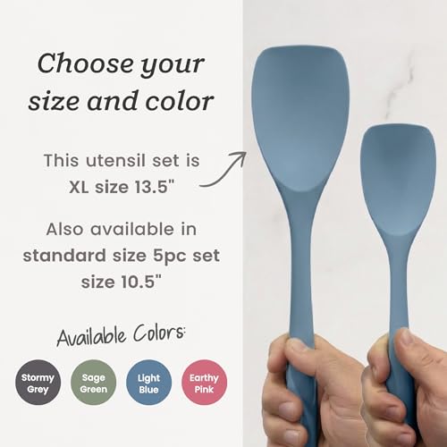 Starpack Like a Boss XL Silicone Cooking Utensils Set (Light Blue / XL Size Set of 6, 13")