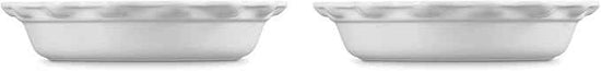 Le Creuset Stoneware Set of 2 Heritage Fluted Pie Dish, 9", White