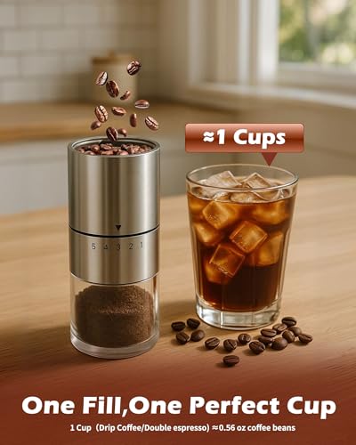 Manual Coffee Grinder With Ceramics Burr For Espresso (Sliver)