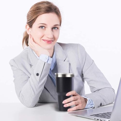 30oz Stainless Steel Travel Mug with Lid (White / 25 Count (Pack of 1))