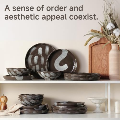 Handcrafted Stoneware Dinnerware Set (Heritage Earth / service for 6)