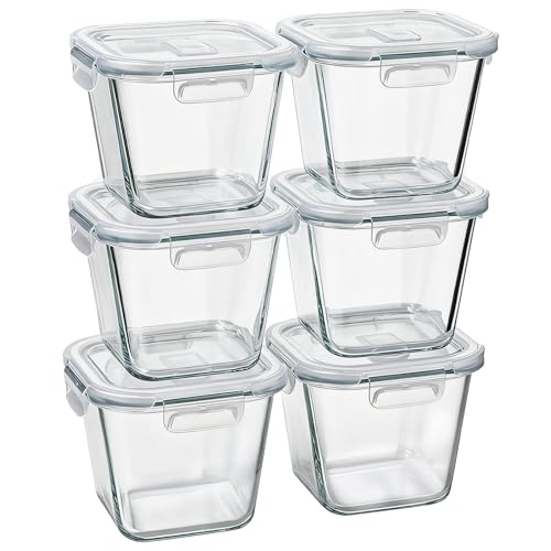 Borosilicate Glass Soup Containers with Lids (Transparent6)