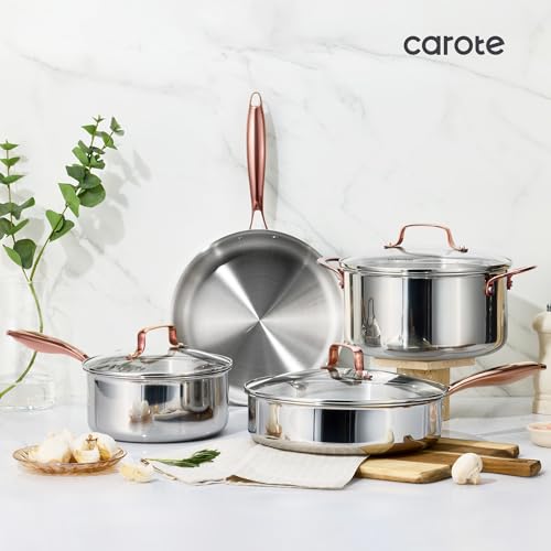 21pcs Tri Ply Stainless Steel Cookware Set