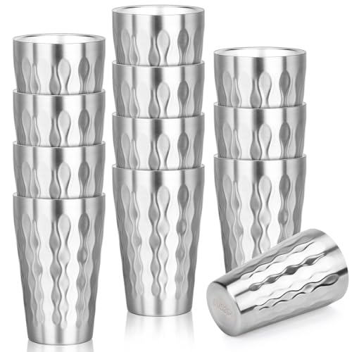 Stainless Steel Double Wall Cups (fire diamond-patterned / 16oz,12pcs)