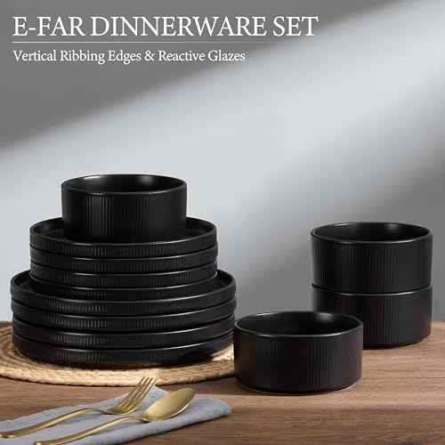 12 Piece Plates and Bowls Sets (4 Count)