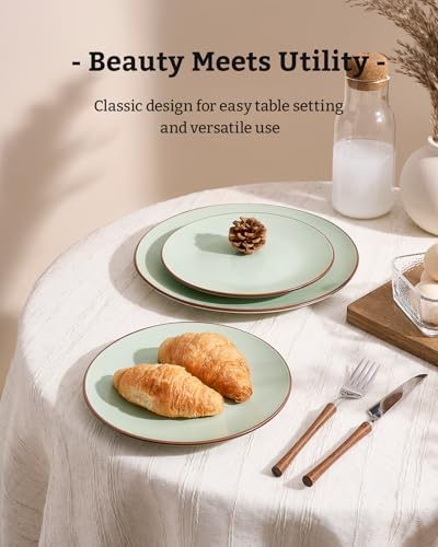 Venus Ceramic Plates and Bowls Sets (Light Green / Serves 6 (18pc))