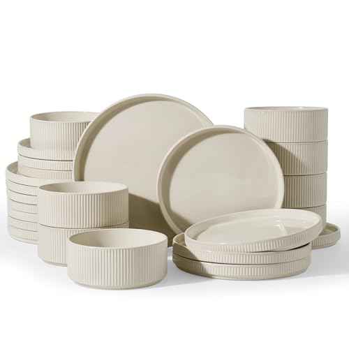 Stoneware Dishes Dinnerware Sets for 6 (18 Count)