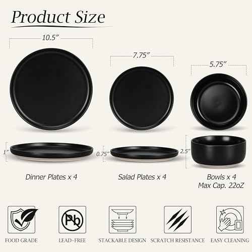 Stoneware Dinnerware Sets for 4