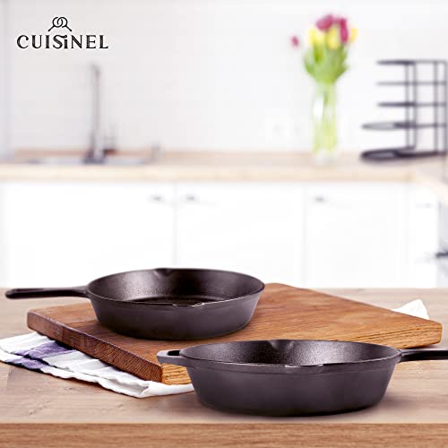 Cast Iron Skillet Set (8"+12")