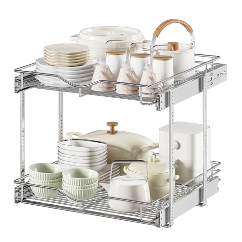 Pull Out Cabinet Organizer (Chrome / 22-1/2" W X 21-1/2" D)