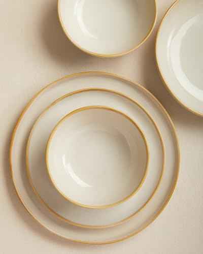 24 Pieces Dinnerware Set for 6 with Pasta Bowls