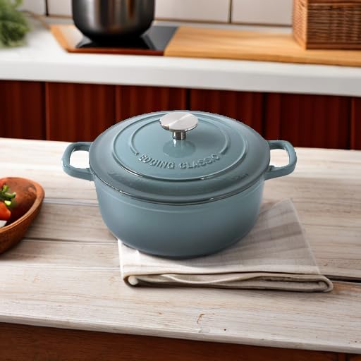 Enameled Cast Iron Covered 5.5 Quart Dutch Oven with Dual Handle