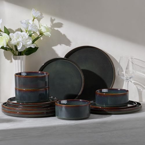 12 Piece Plates and Bowls Sets (4 Count)