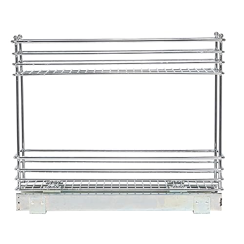 Chrome 2 Tier Sliding Cabinet Organizer (2-Tier / 5" - Extended)