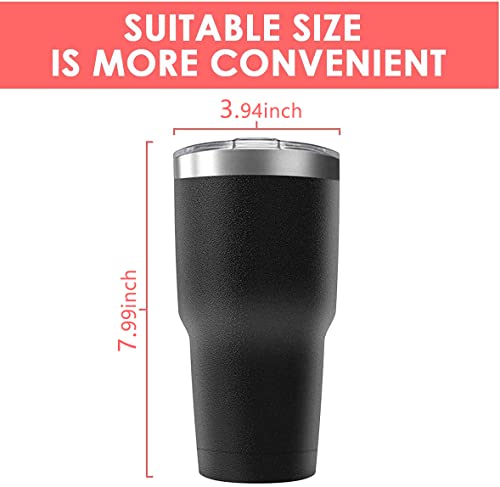 30oz Stainless Steel Travel Mug with Lid (Black / 8 Count (Pack of 1))