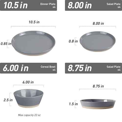 Saturn Stoneware Dinnerware Set with Pasta Bowl (16 Count)