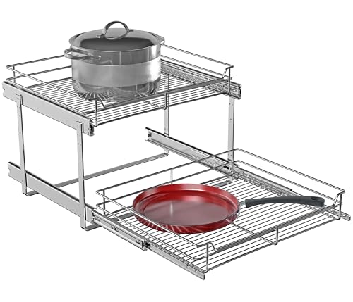 2 Tier Cabinet Pull Out Shelves (20 x 22 Inch)