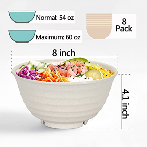 NOT CERAMIC】60 Oz Big Salad Bowl Soup Bowl (Off-White / 60 Oz)