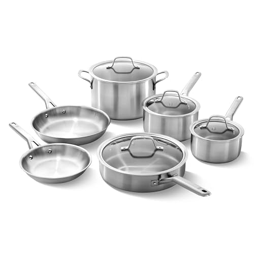 Brushed 3 Ply Stainless Steel Cookware Set w